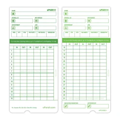 uPunch All Pay Periods Time Cards, 2-Sided, 3.5" x 7.5", Green, Pack Of 100, HNTCG1100