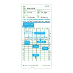 uPunch All Pay Periods Time Cards, 2-Sided, 3.5" x 7.5", Green, Pack Of 100, HNTCG1100
