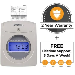 uPunch Calculating Starter Time Clock Set, 50 Employees, 11.25"H x 7"W x 10.25"D, HN2500
