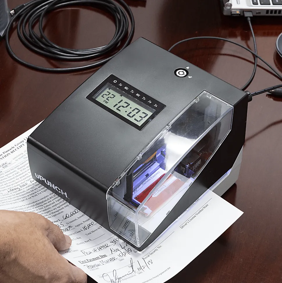 uPunch Digital Time Clock And Date Stamp, 5.6"H x 6.5"W x 6.8"D, CR1000