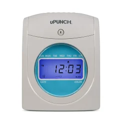 uPunch SB1200 Electronic Auto-Align Punch Time Clock Bundle, Unlimited Employees, 12"H x 11"W x 16"D
