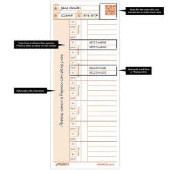 uPunch Time Cards For PK1100 Time Clock, 3-7/16" x 8-1/4", Pack Of 100 Cards