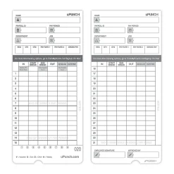 uPunch Time Cards, 2-Sided, 7.5" x 3.5", Gray, Pack Of 100, HNTCL2100-R