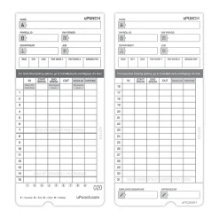 uPunch Time Cards, 2-Sided, 3.5" x 7.5", Gray, Pack Of 50, HNTCL2050