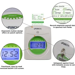 uPunch™ UB1000 Electronic Punch Card Time Clock Bundle