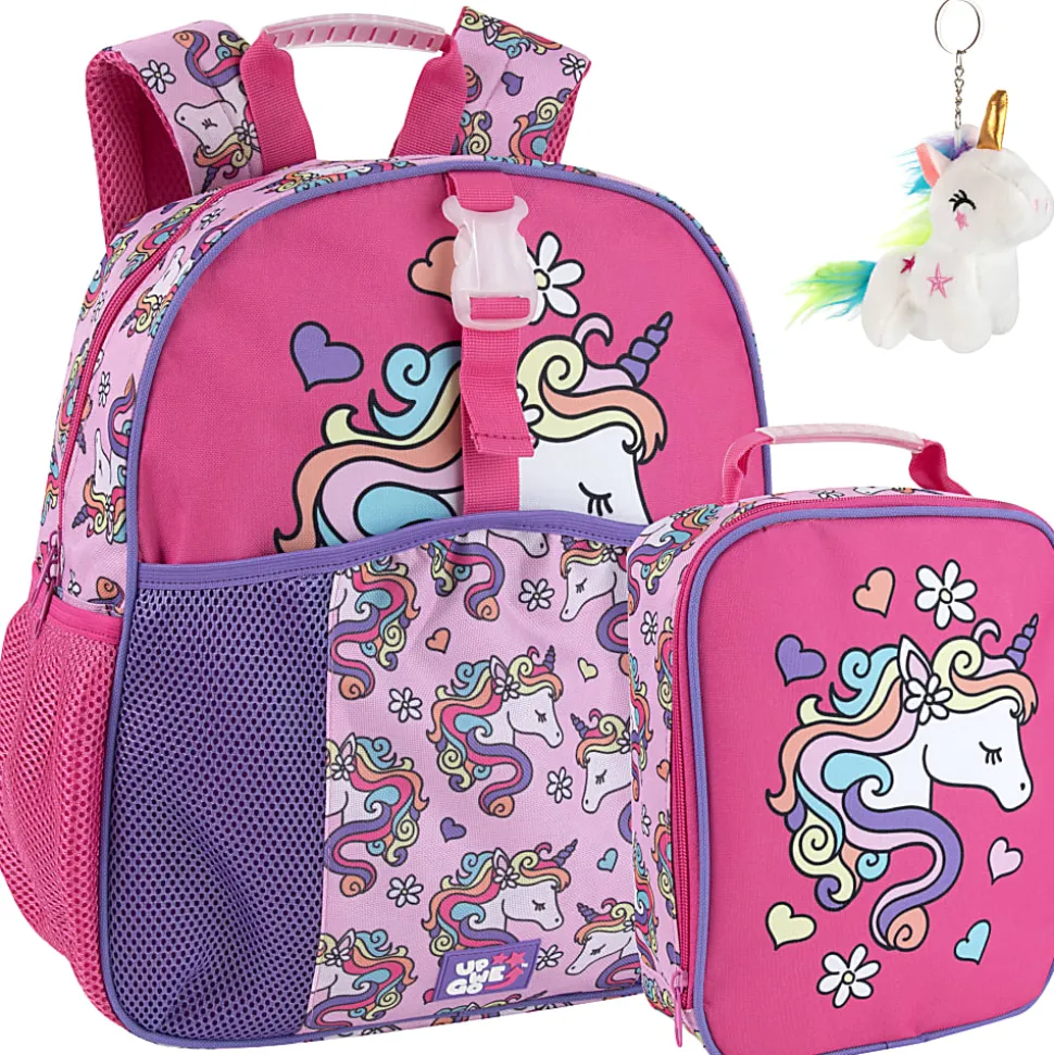 Up We Go Backpack With Lunch Bag And Keychain, Unicorn