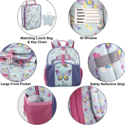 Up We Go 3-Piece Backpack Set, Butterfly, Total Qty 1