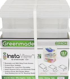 US Merchants Clear Tote, 13.7 Quart, Flat Lid