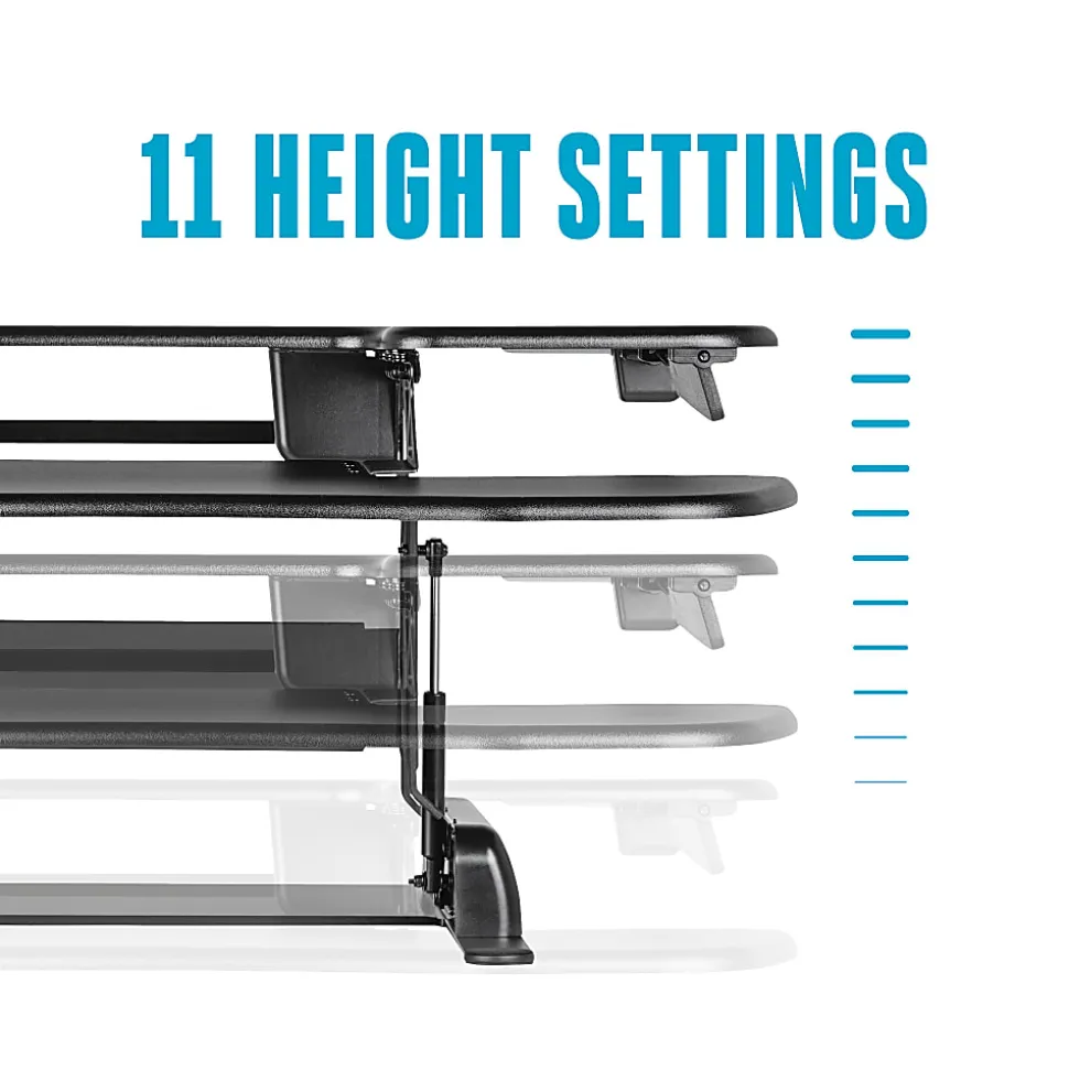 VariDesk Cube Series Corner Standing Desk Riser, 17-1/2"H x 36"W x 33-1/2"D, Black