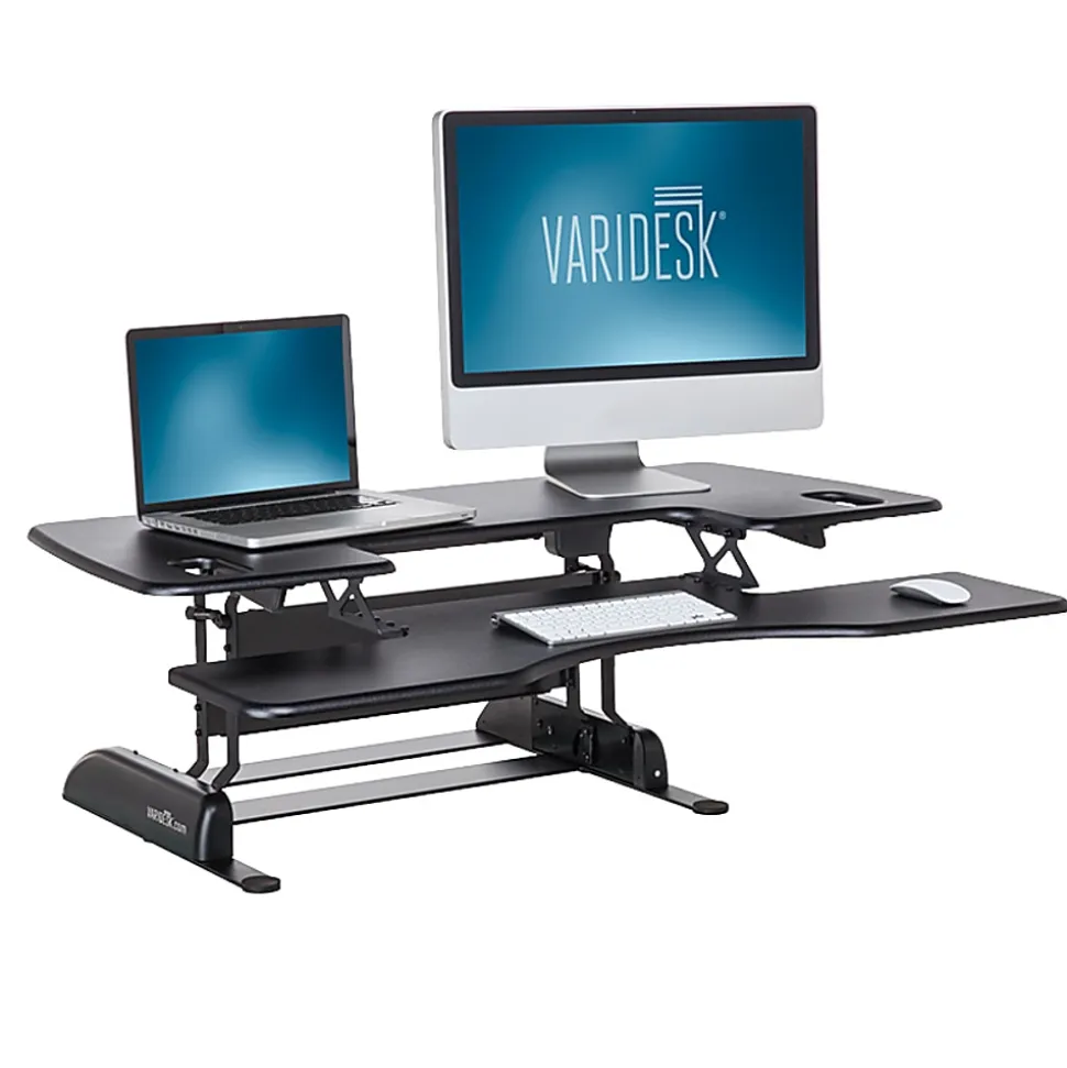 VariDesk ProPlus Manual Standing Desk Riser, 17-1/2"H x 48"W x 24"D, Black