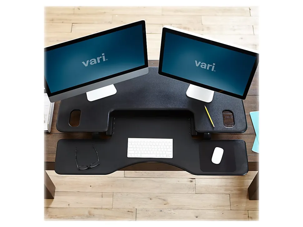 VariDesk ProPlus Manual Standing Desk Riser, 17-1/2"H x 48"W x 24"D, Black