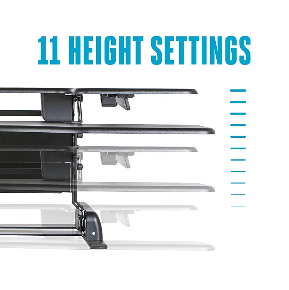 VariDesk ProPlus Manual Standing Desk Riser, 17-1/2"H x 48"W x 24"D, Black