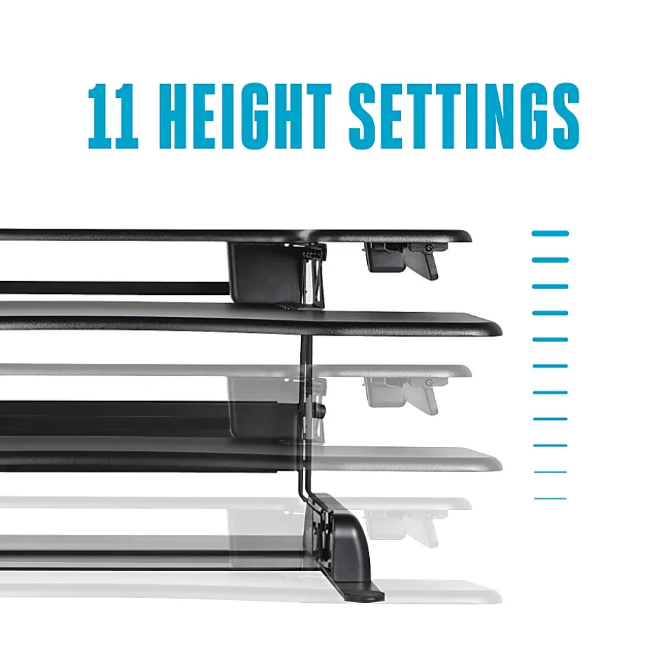 VariDesk ProPlus Manual Standing Desk Riser, 30"W x 41-3/4 "D, Black