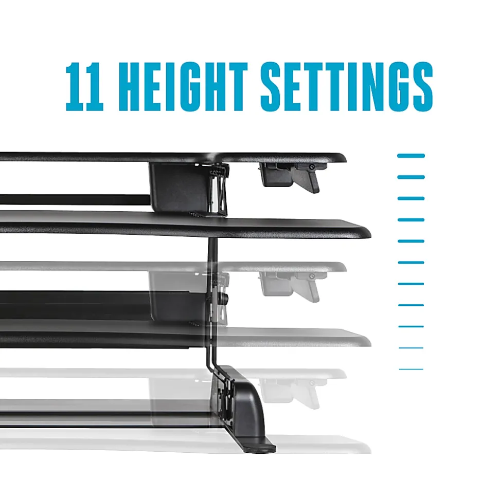 VariDesk ProPlus Manual Standing Desk Riser, 36"W x 41-3/4 "D, Black