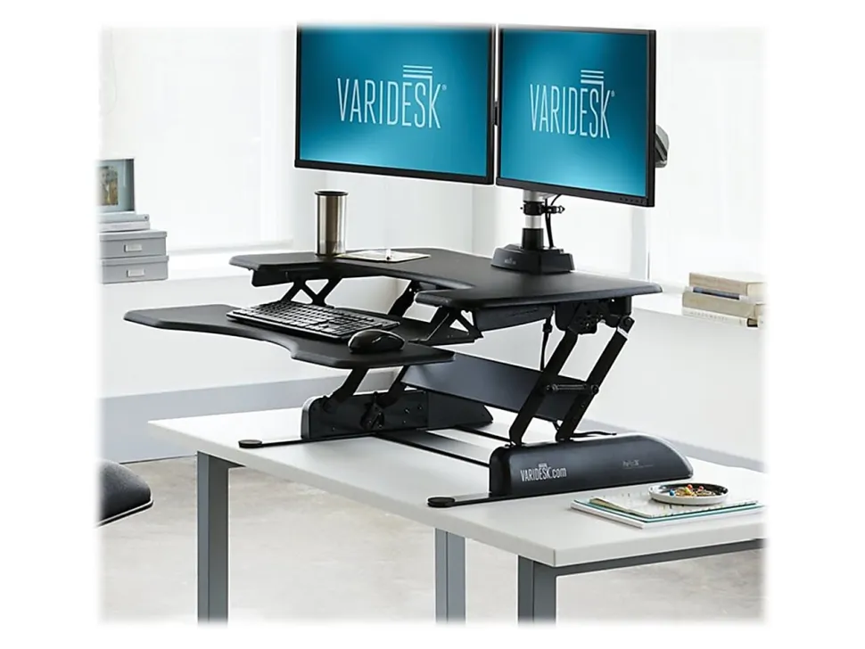 VariDesk ProPlus Manual Standing Desk Riser, 36"W x 41-3/4 "D, Black