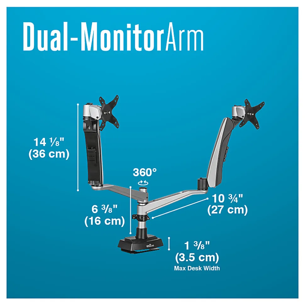 Vari Dual-Monitor Arm 360, Gray