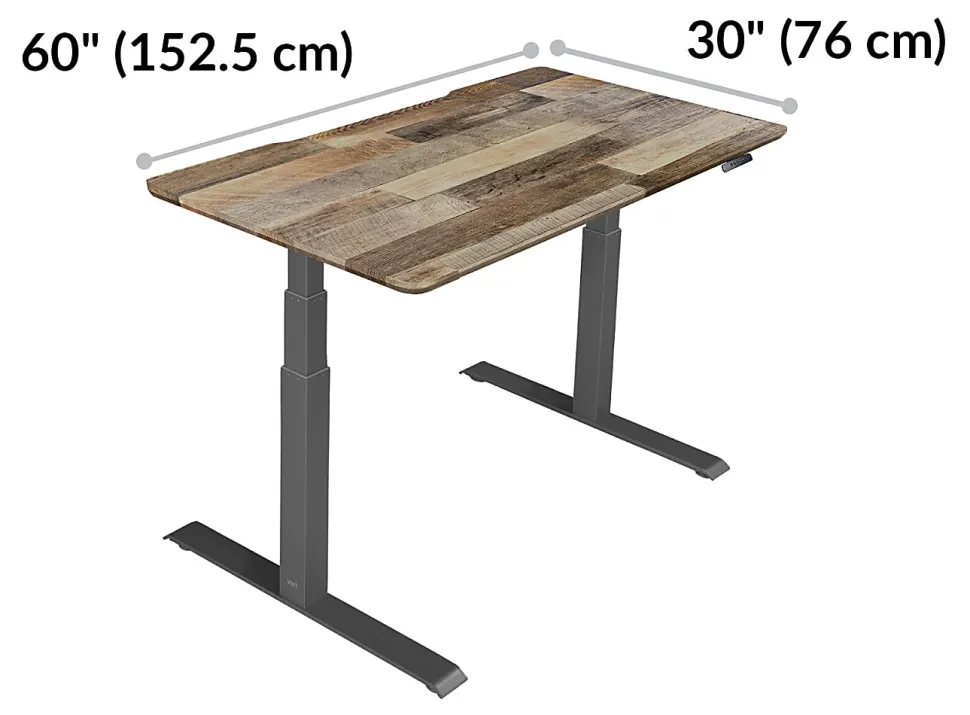 Vari Electric Standing Desk, Electric 60"W, Reclaimed Wood