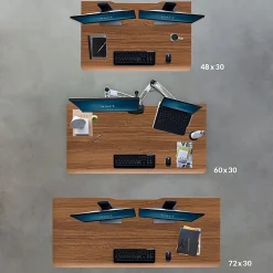 VARI Electric Standing Desk With ComfortEdge, 60"W, Walnut
