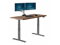 VARI Electric Standing Desk With ComfortEdge, 60"W, Walnut