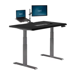 VARI Electric Standing Desk With ComfortEdge, 60"W, Black