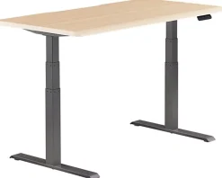 VARI Electric Standing Desk With ComfortEdge, 48"W, Reclaimed Wood