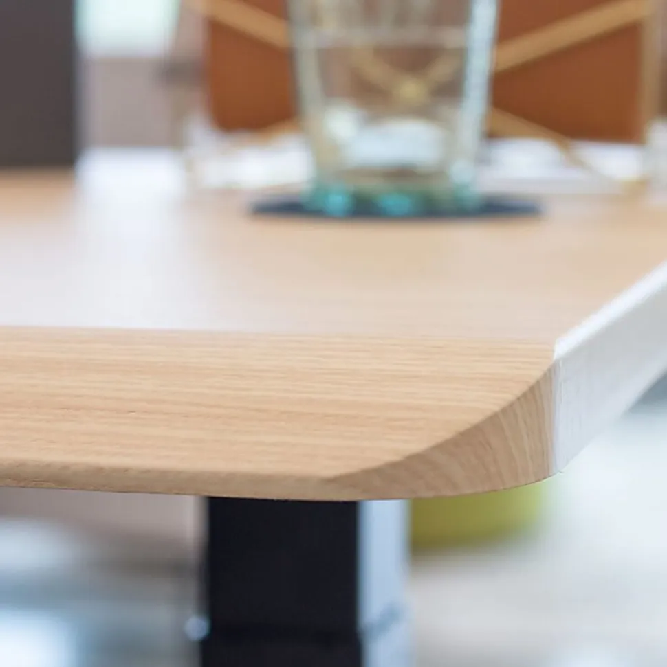 VARI Electric Standing Desk With ComfortEdge, 48"W, Reclaimed Wood