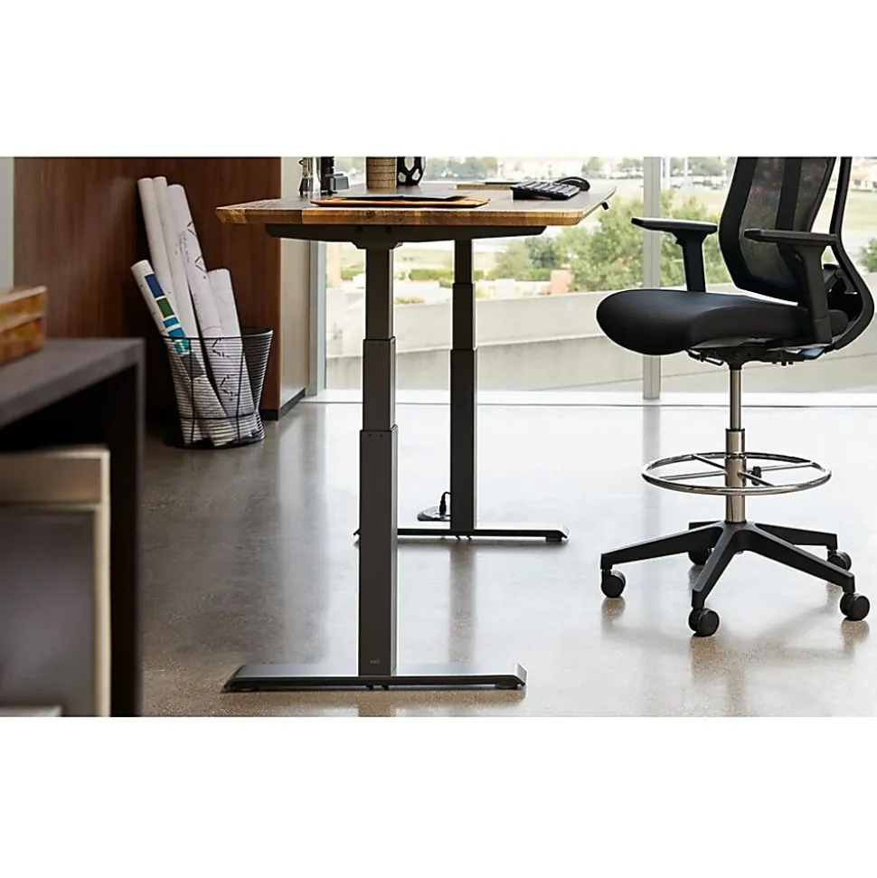Vari Electric 60"W Standing Desk, Butcher Block