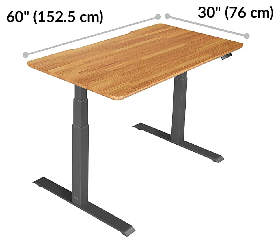 Vari Electric 60"W Standing Desk, Butcher Block
