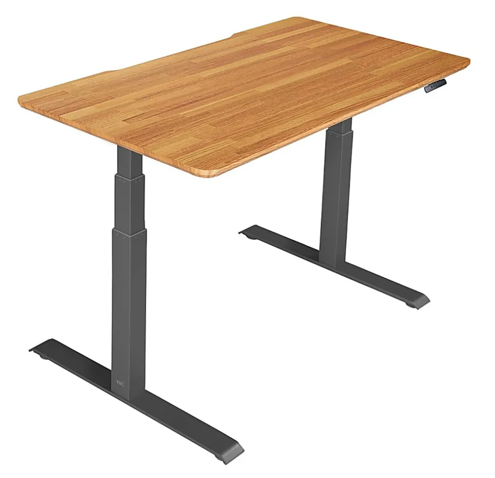 Vari Electric 60"W Standing Desk, Butcher Block