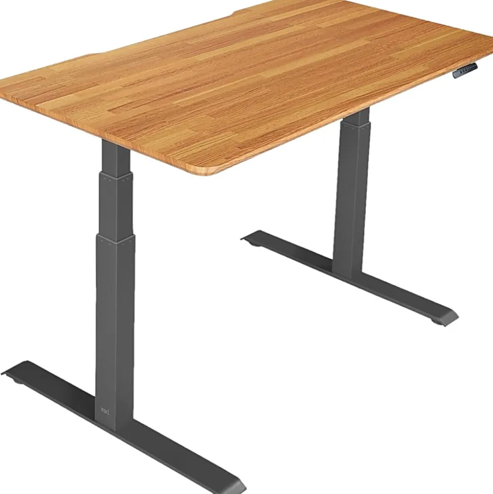 Vari Electric 60"W Standing Desk, Butcher Block