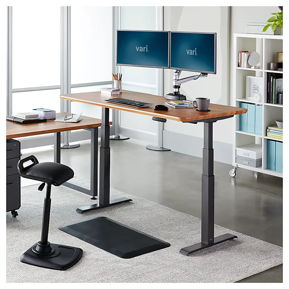 Vari Electric 60"W Standing Desk, Butcher Block
