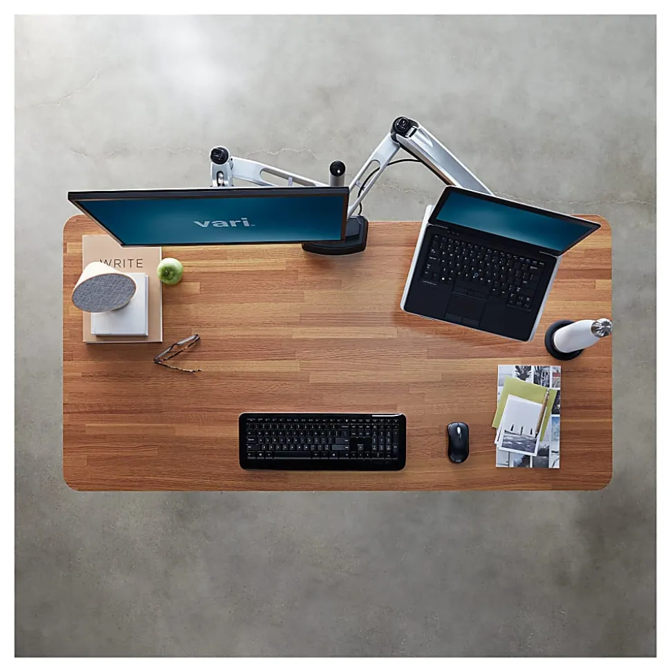 Vari Electric 60"W Standing Desk, Butcher Block