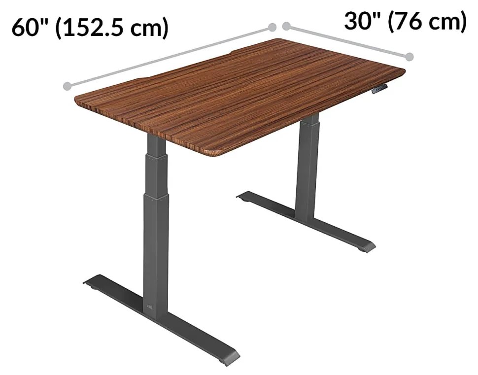 Vari Electric 60"W Standing Desk, Darkwood
