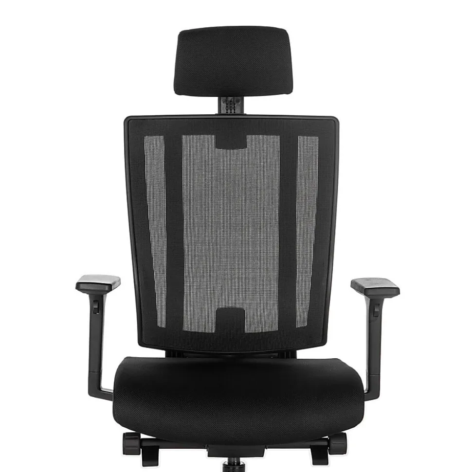VARI Ergonomic Nylon High-Back Task Chair, With Headrest, Black
