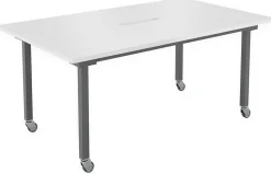 VARI Rectangular Conference Table, 30-1/2"H x 72"W x 42"D, White/Slate