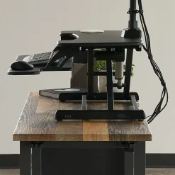 VARI VARIDESK ProPlus 36 Electric Standing Desk Converter, 6" to 19-3/4"H x 36" x 24-3/4", Black