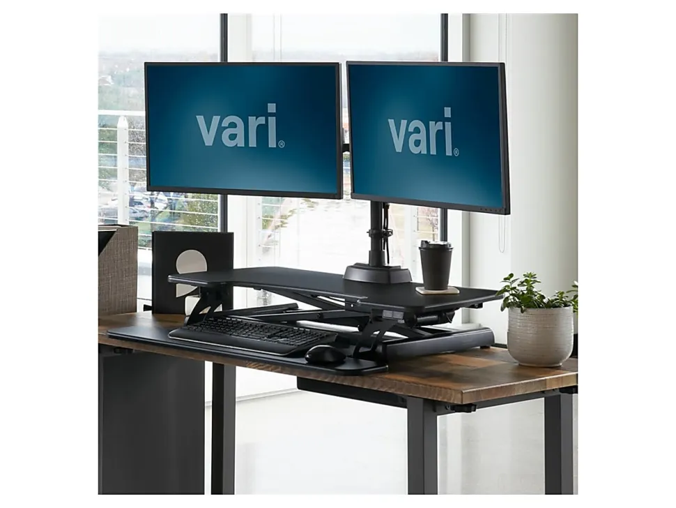 VARI VARIDESK ProPlus 36 Electric Standing Desk Converter, 6" to 19-3/4"H x 36" x 24-3/4", Black