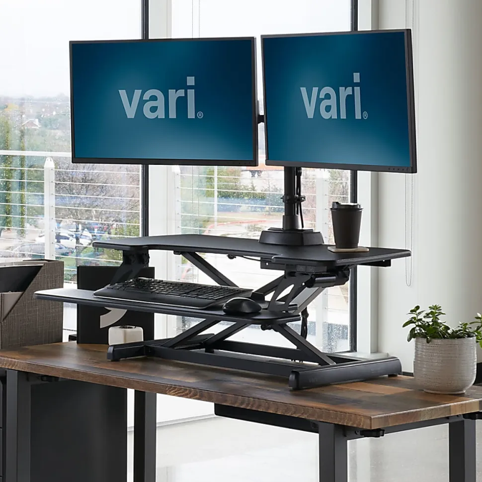 VARI VARIDESK ProPlus 36 Electric Standing Desk Converter, 6" to 19-3/4"H x 36" x 24-3/4", Black