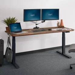 VARI 72"W Adjustable Electric Standing Desk, Reclaimed Wood