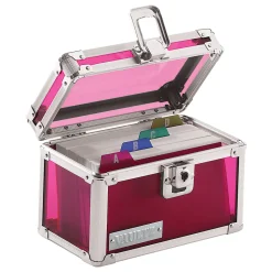 Vaultz® Locking Index Card Box, 3" x 5", Assorted Crocodile Colors (No Color Choice)
