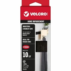 VELCRO® Brand Industrial Strength Self Stick Tape, 2" x 4', Black, Total Qty 1