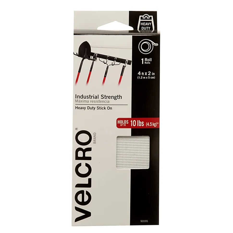 VELCRO® Brand Industrial Strength Tape, 2" x 4', White, Total Qty 1
