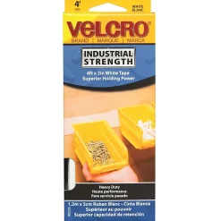 VELCRO® Brand Industrial Strength Tape, 2" x 4', White, Total Qty 1
