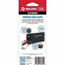 VELCRO® Brand Mountable Cable Sleeves, 8” x 4-3/4”, Black, Pack Of 2 Sleeves, VEL-30795-USA