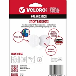 VELCRO® Brand STICKY BACK® Fasteners, Coins, 5/8", White, Pack Of 75