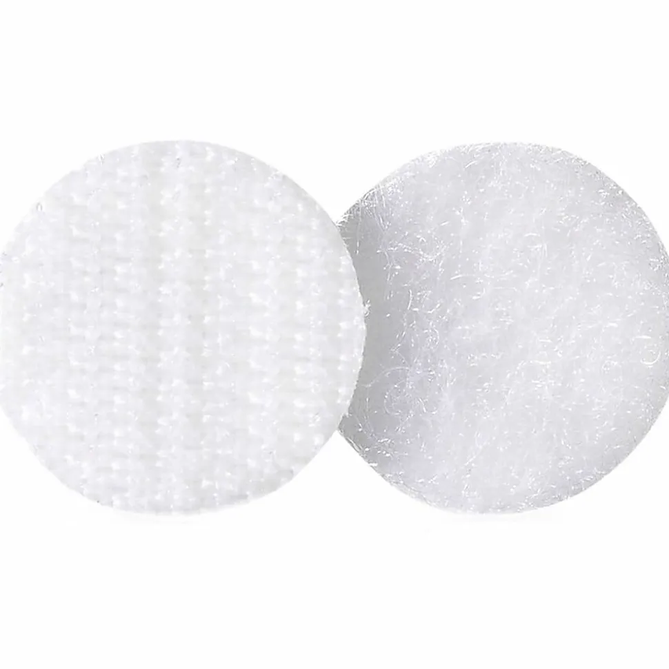 VELCRO® Brand STICKY BACK® Fasteners, Coins, 5/8", White, Pack Of 75