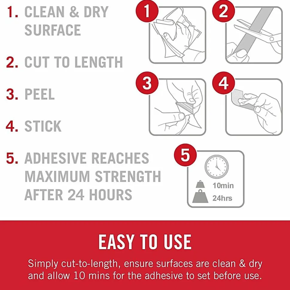 VELCRO® Brand Sticky-Back Fasteners, Removable Adhesive, 0.63" dia, Black, 75/Pack