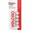 VELCRO® Brand STICKY BACK® Fasteners, 5/8", Coin, White, Pack of 15