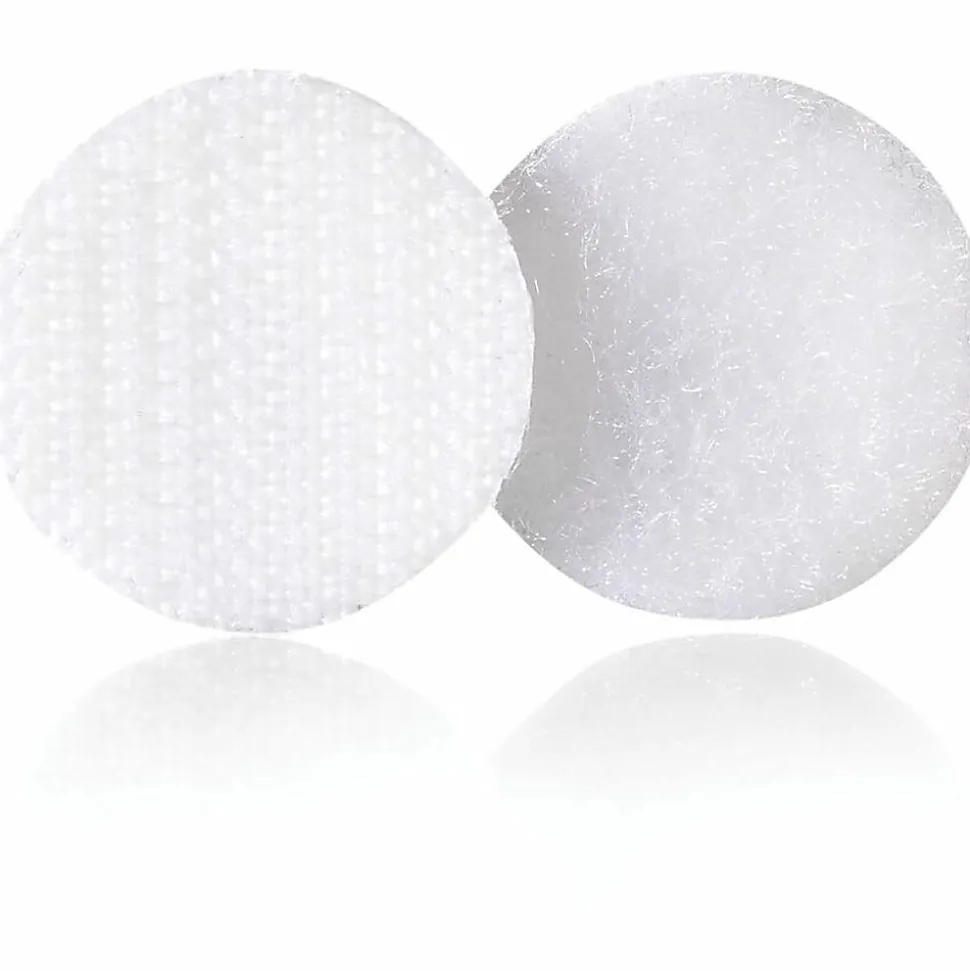 VELCRO® Brand STICKY BACK® Fasteners, 5/8", Coin, White, Pack of 15
