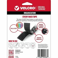 VELCRO® Brand STICKY BACK® Tape Roll, 3/4" x 5', Black